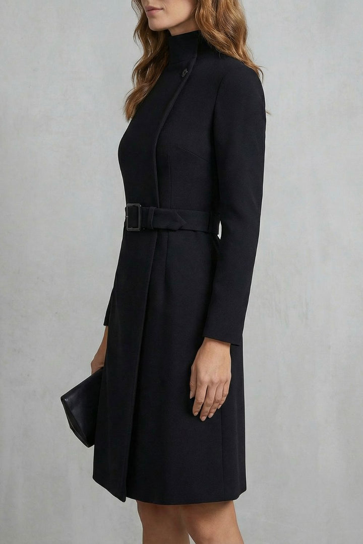 Nivara – Asymmetric Belted Waist – A-Line Midi Dress