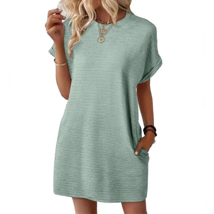 TASHA™ – Casual Minimalist Round Neck Summer Dress