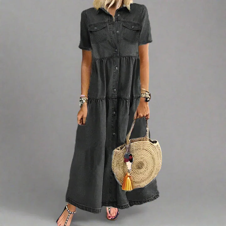 Veronica | Casual Short Sleeve Dress with Pocket