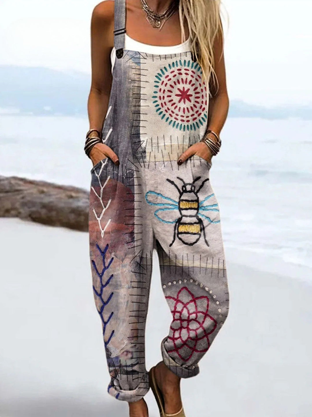 Sophie | Bee Print Dungarees
