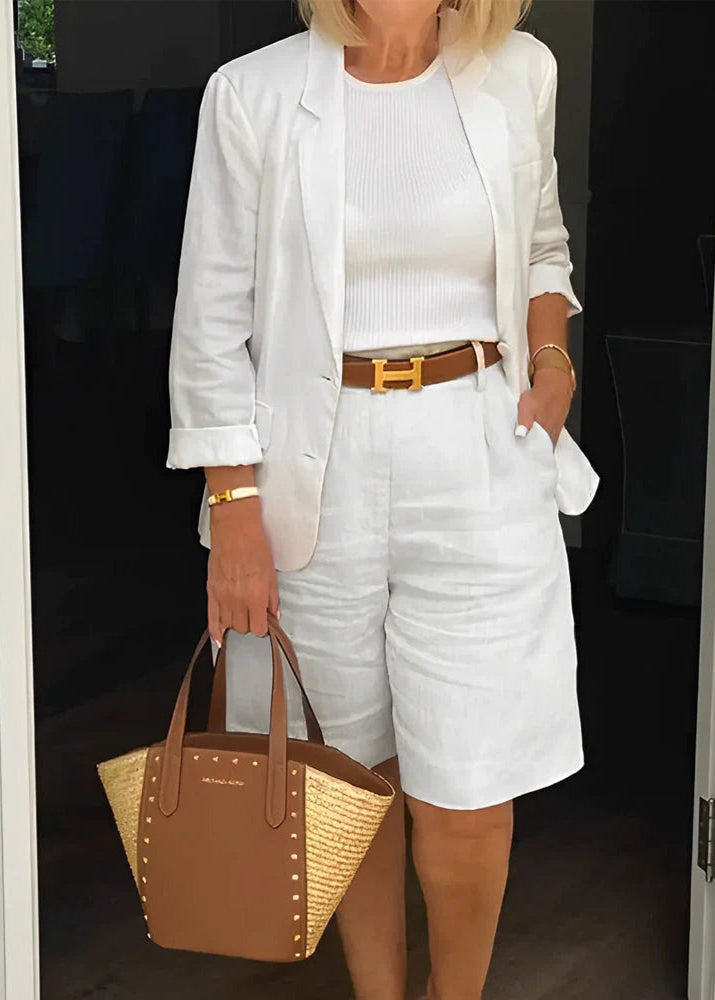 Floriane | Blazer And Shorts Set With Belt For Women
