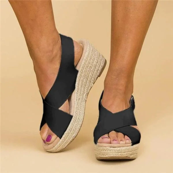 Cherie | Platform Open Toe Espadrille Sandals For Women