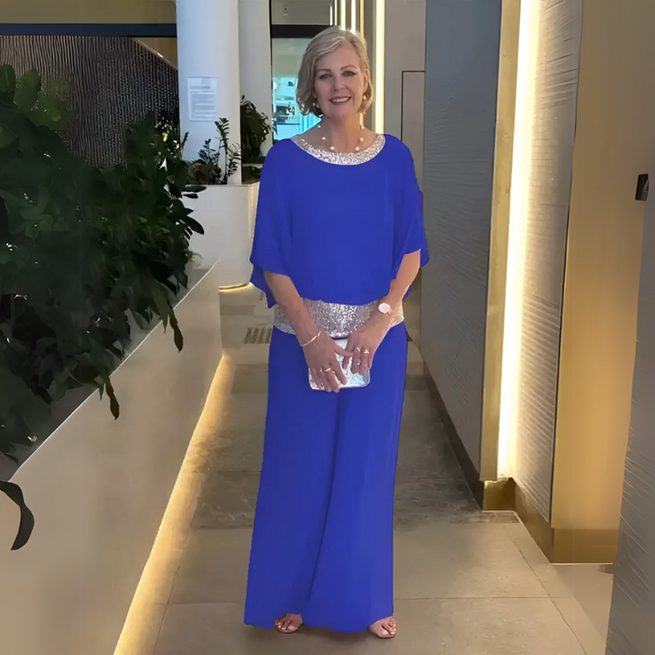 Gloria™ – Sequin-Trim Chiffon Two-Piece Set