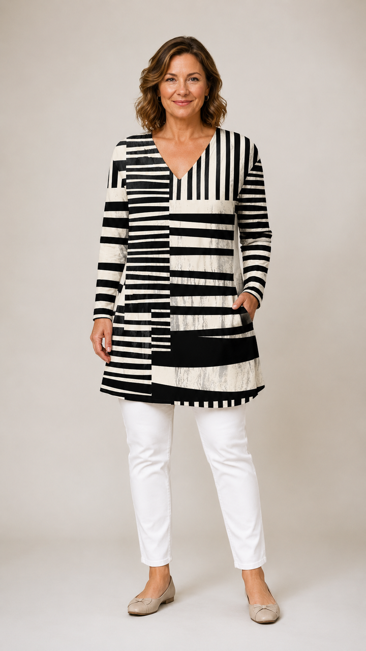 Sienna | Long Blouse With V-Neck