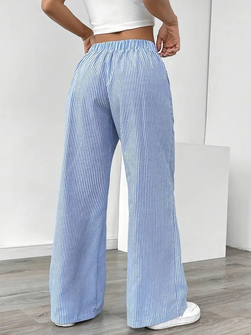 Nina™ - Elegant Striped Pant With Pockets