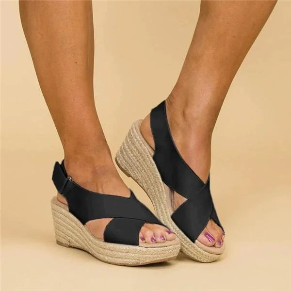 Cherie | Platform Open Toe Espadrille Sandals For Women