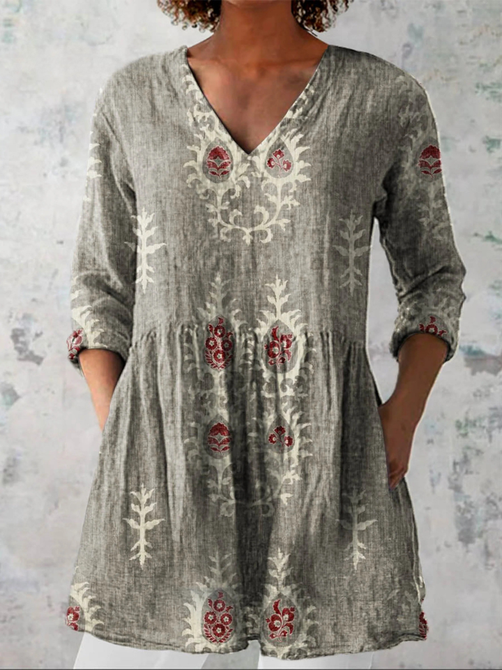Maeve | Embroidered V-Neck Tunic Shirt For Women
