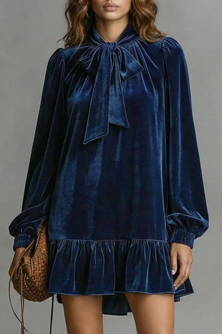 Velézia – Velvet Bow Detail – Mini Dress