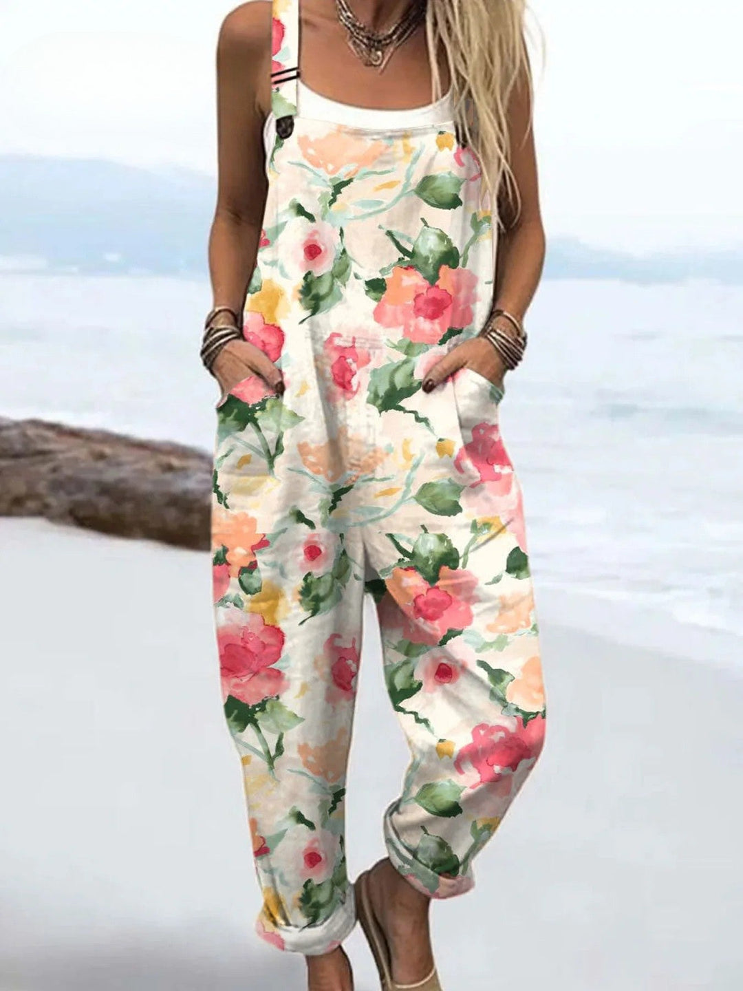 Ella | Petal Print Dungarees
