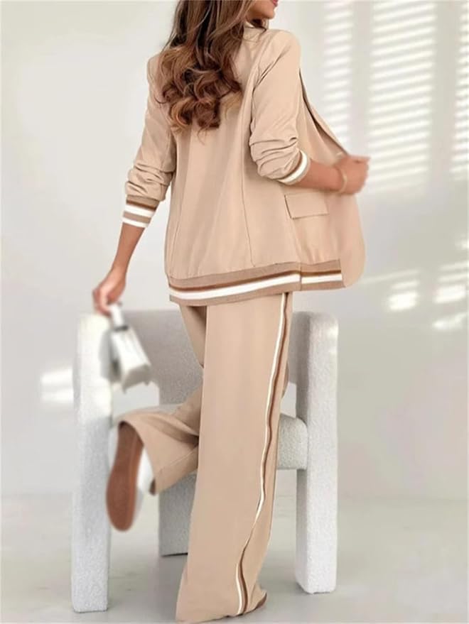 Edmee | Wide Leg Blazer And Pants Set For Women