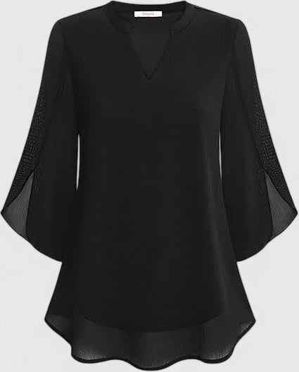 Olalla | V-Neck Bell Sleeve Tunic Blouse For Women