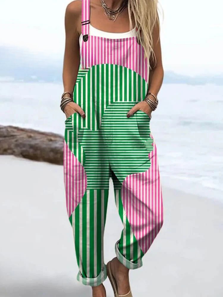 Ivy | Abstract Print Dungarees