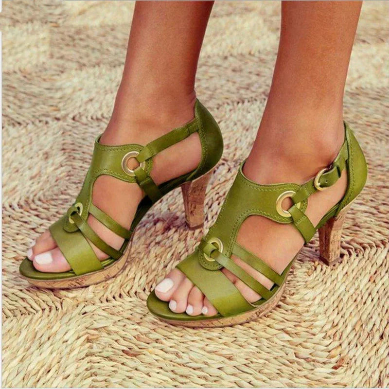 Teresa | Block Heel Sandals With Open Toe And Straps For Women