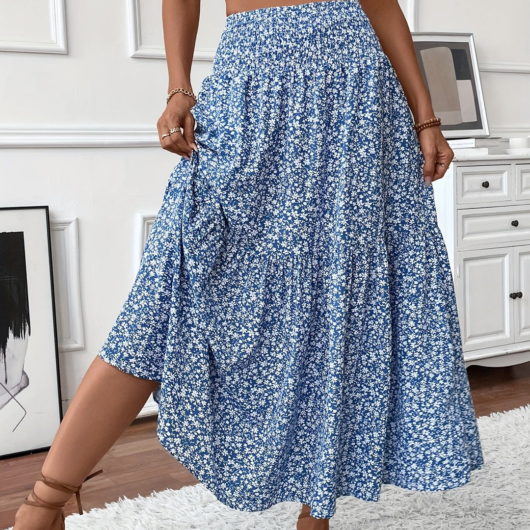 Malika – Tiered Floral Maxi Skirt