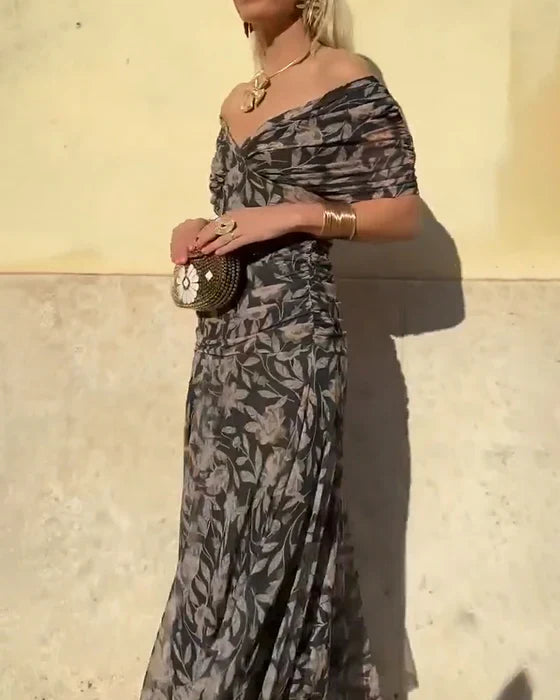 Julieta - Elegant V-neck off-the-shoulder dress