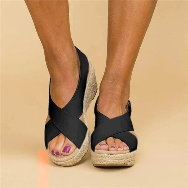 Cherie | Platform Open Toe Espadrille Sandals For Women