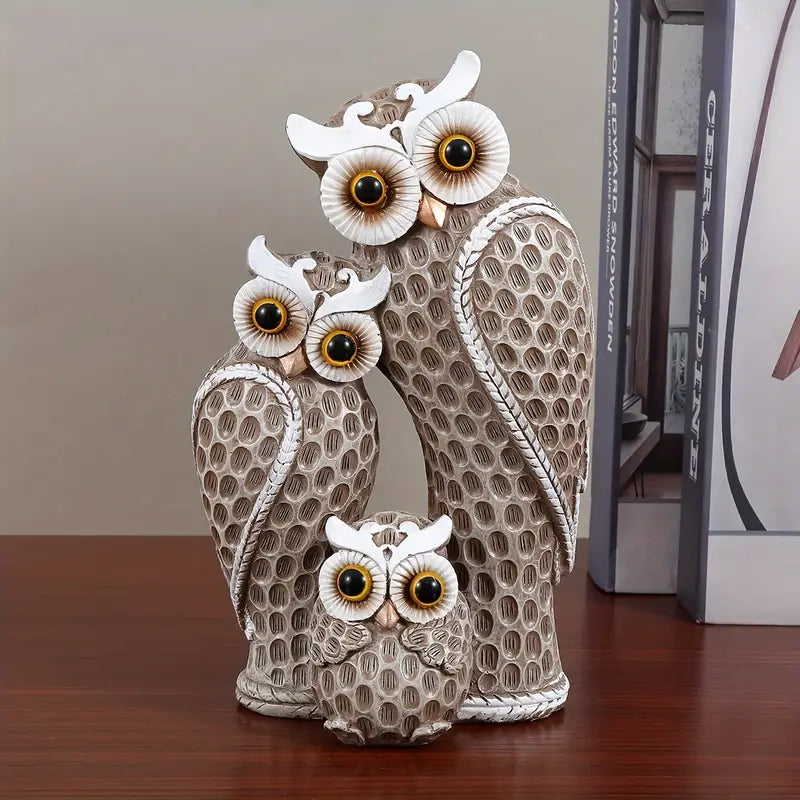 EchoOwlet - Modern Owl Family Figurine