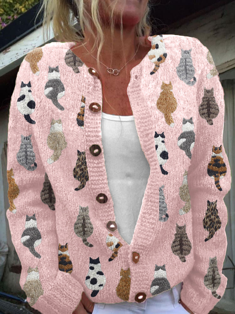 Marden® | The Feline Motif Knit Cardigan