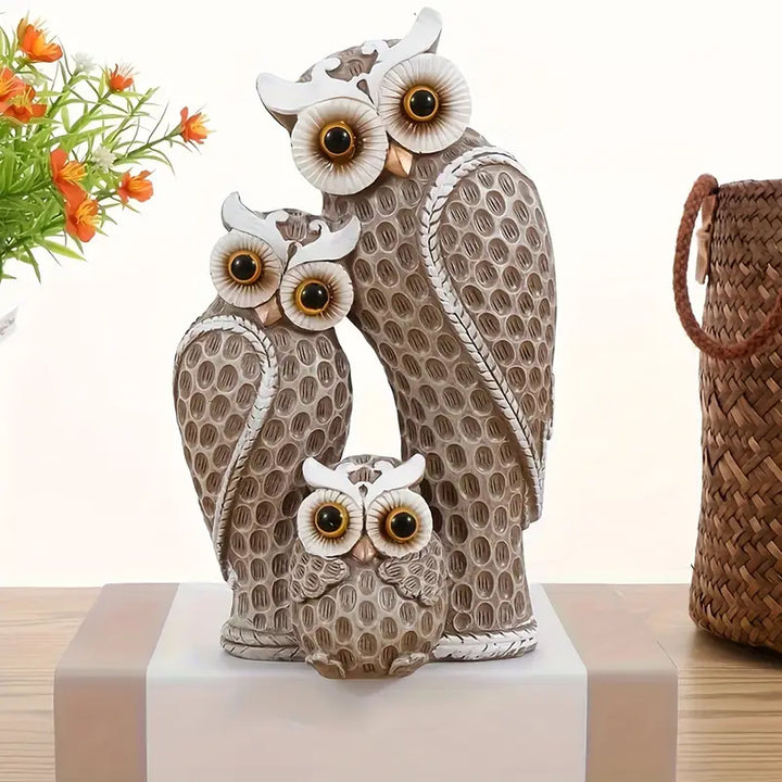EchoOwlet - Modern Owl Family Figurine