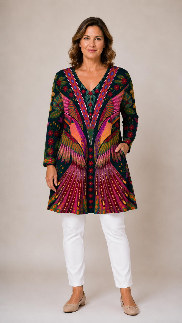 Jayla | Long Blouse With V-Neck