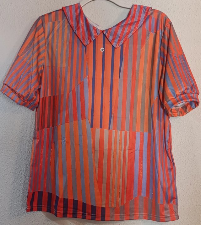 Nina | Short Sleeve Collared Striped Shirt For Women