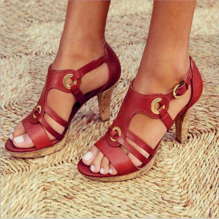 Teresa | Block Heel Sandals With Open Toe And Straps For Women