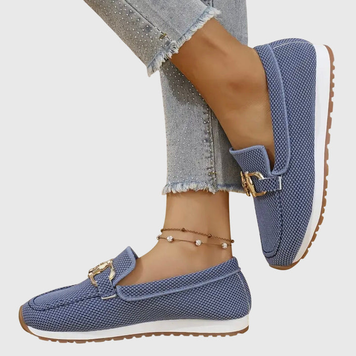 Maika | Woven Loafers With Metal Hardware For Women