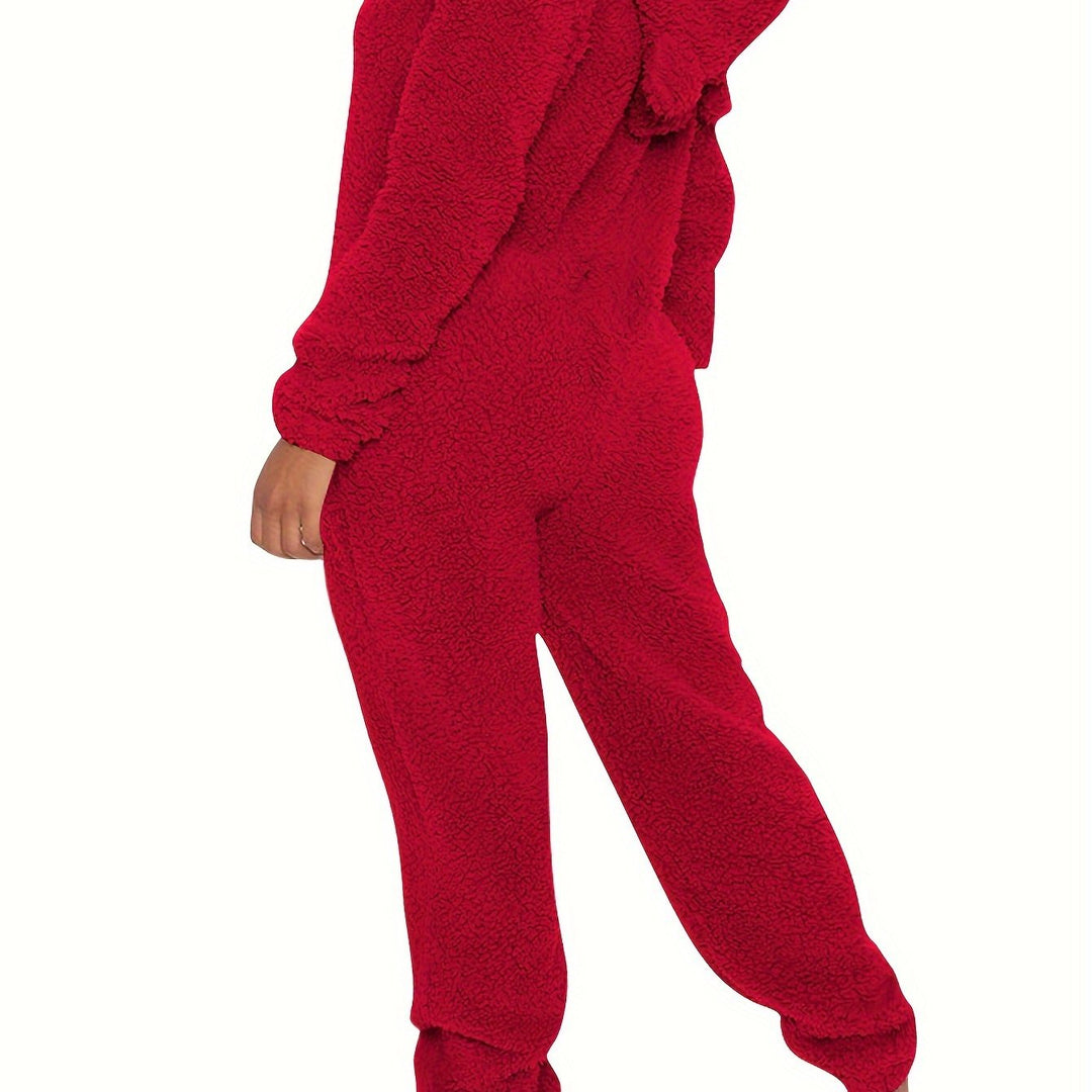 Kelsie-Plush Fleece Pyjama Jumpsuit -