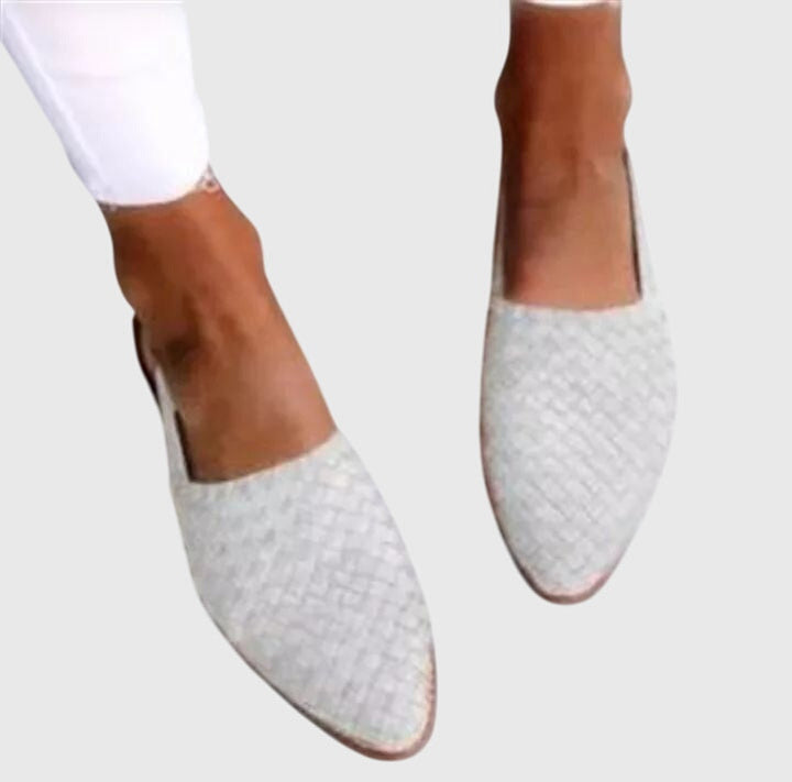 Leah | Woven Open Toe Loafers For Women