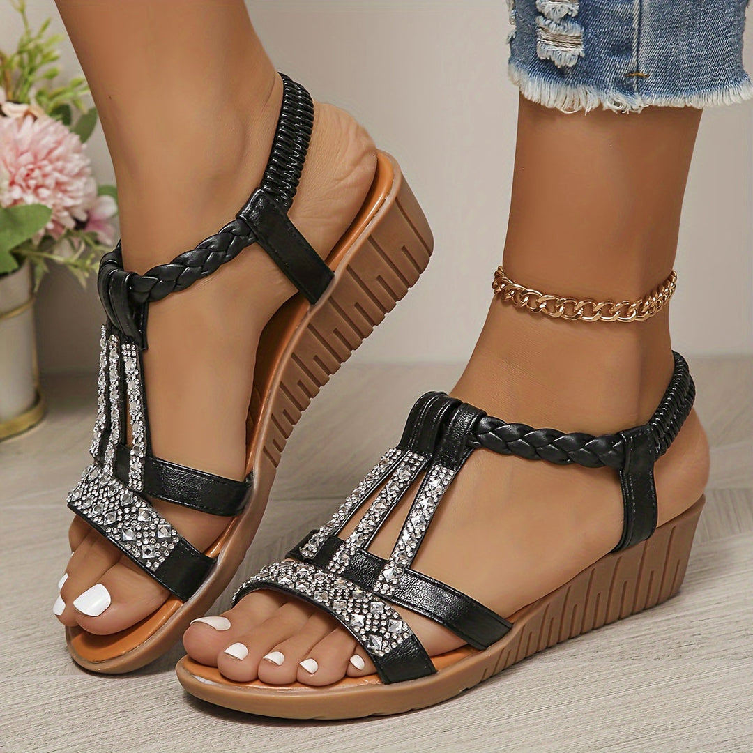 Alessia | Wedge Sandals With T-Strap For Women