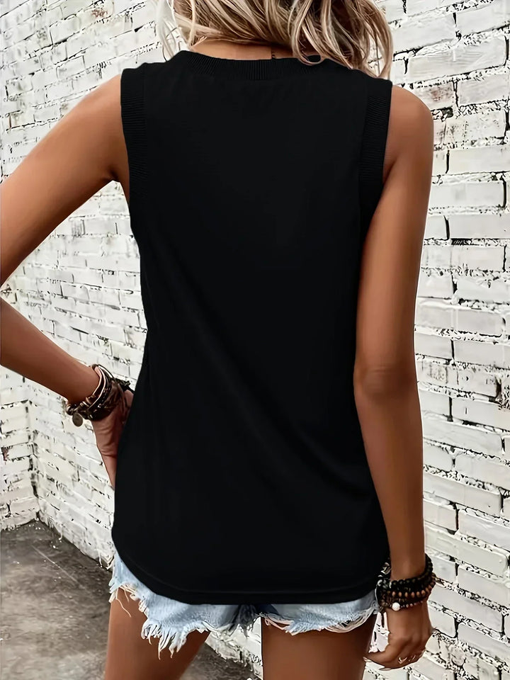 Jezzy - Breathable V-Neck And Sleeveless Top