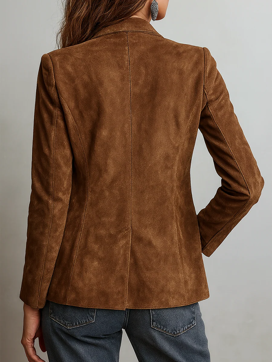 Rachel | Button-Down Suede Blazer For Women