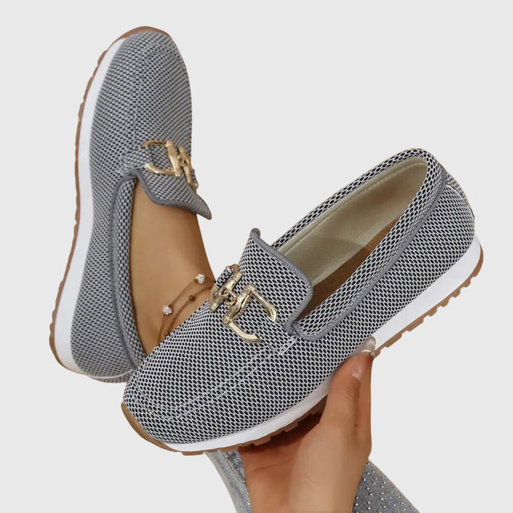 Maika | Woven Loafers With Metal Hardware For Women