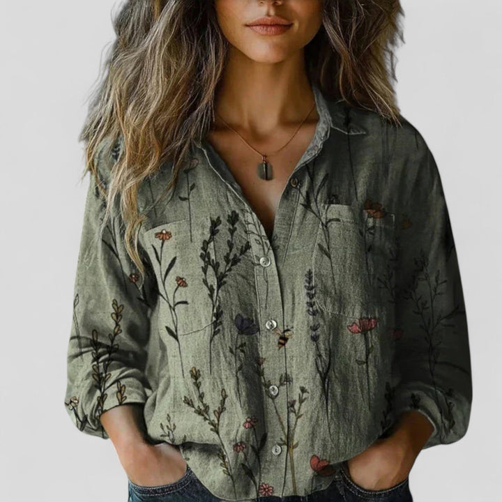 Kalina | Button-Down Floral Shirt For Women