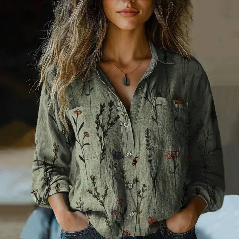 Mabel | Button-Down Bohemian Blouse For Women