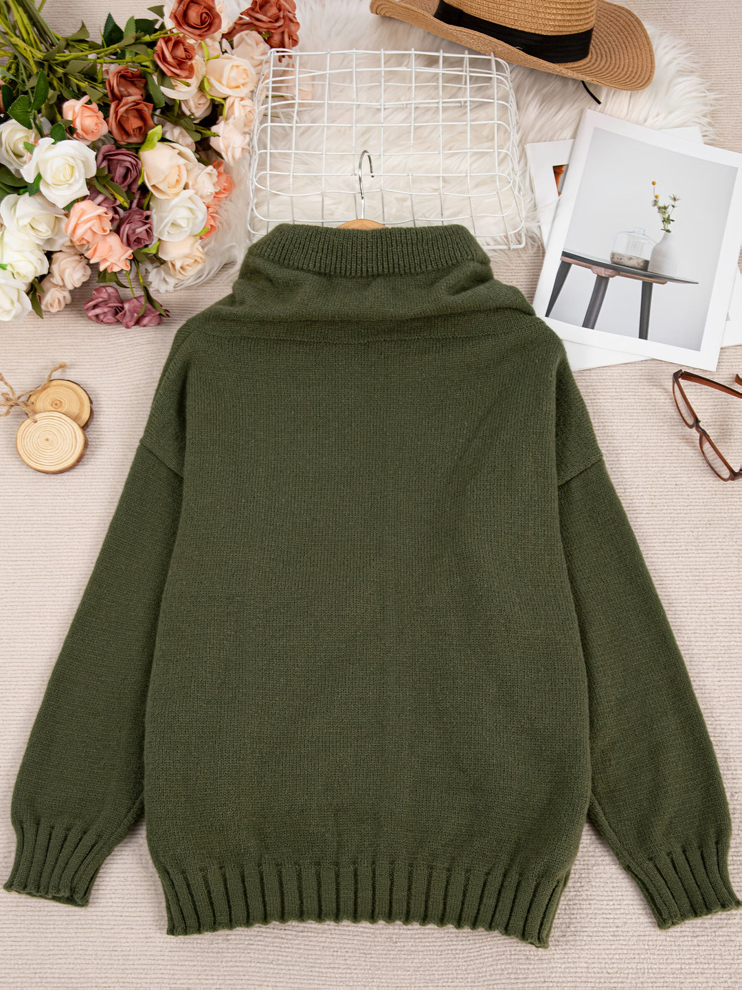 Zelina - Long Sleeve Sweater With Pocket