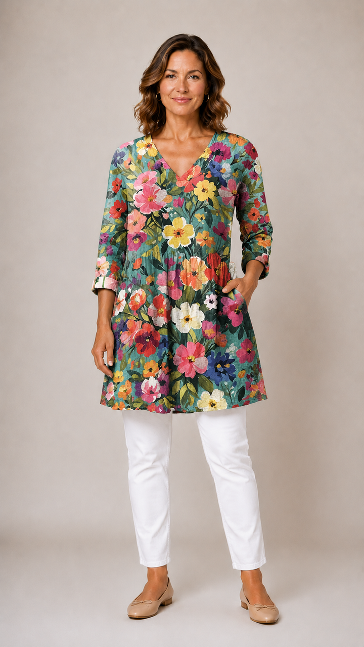 Angel | Long Blouse With V-Neck