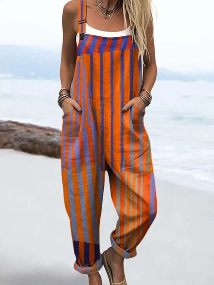 Rose | Sunset Print Dungarees