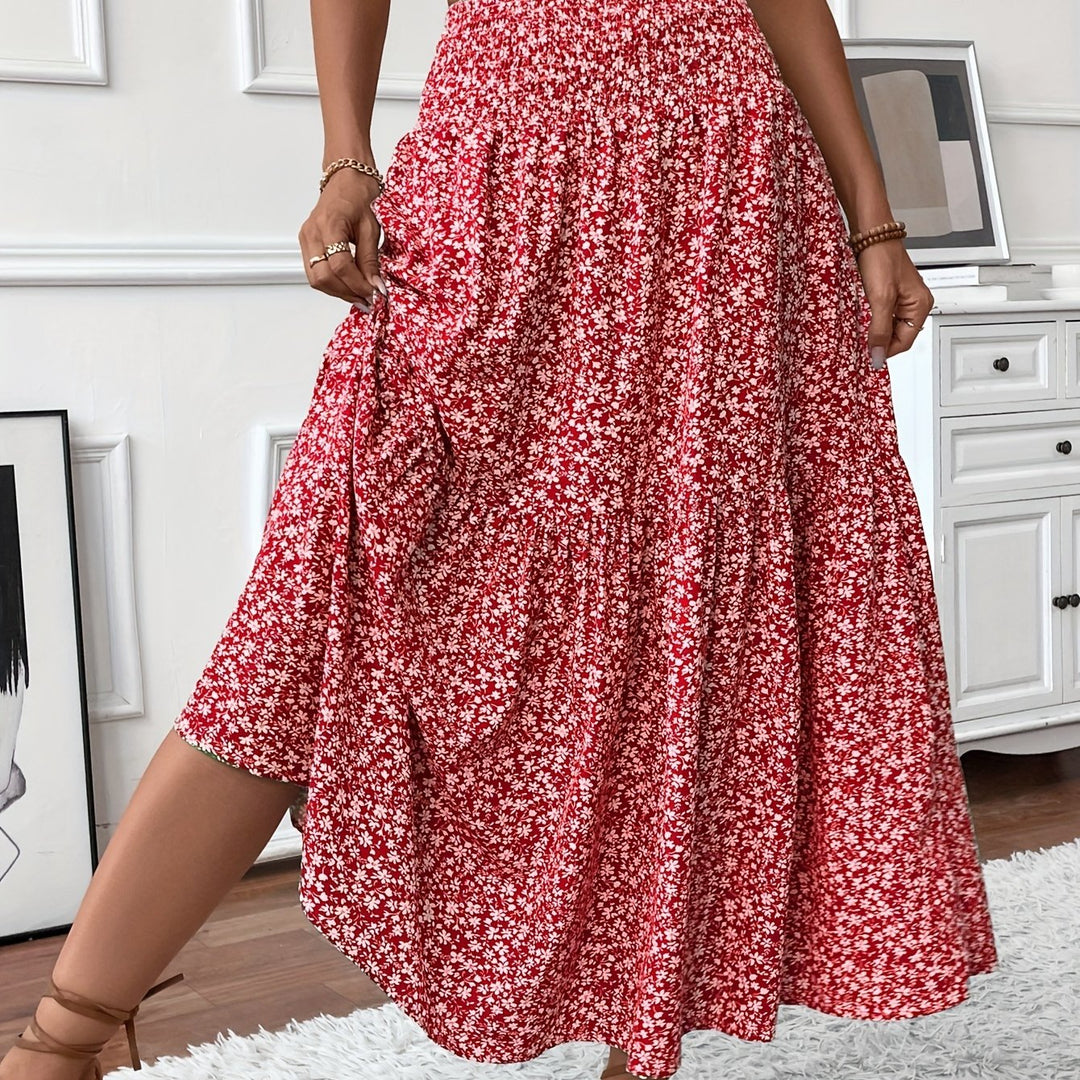 Malika – Tiered Floral Maxi Skirt