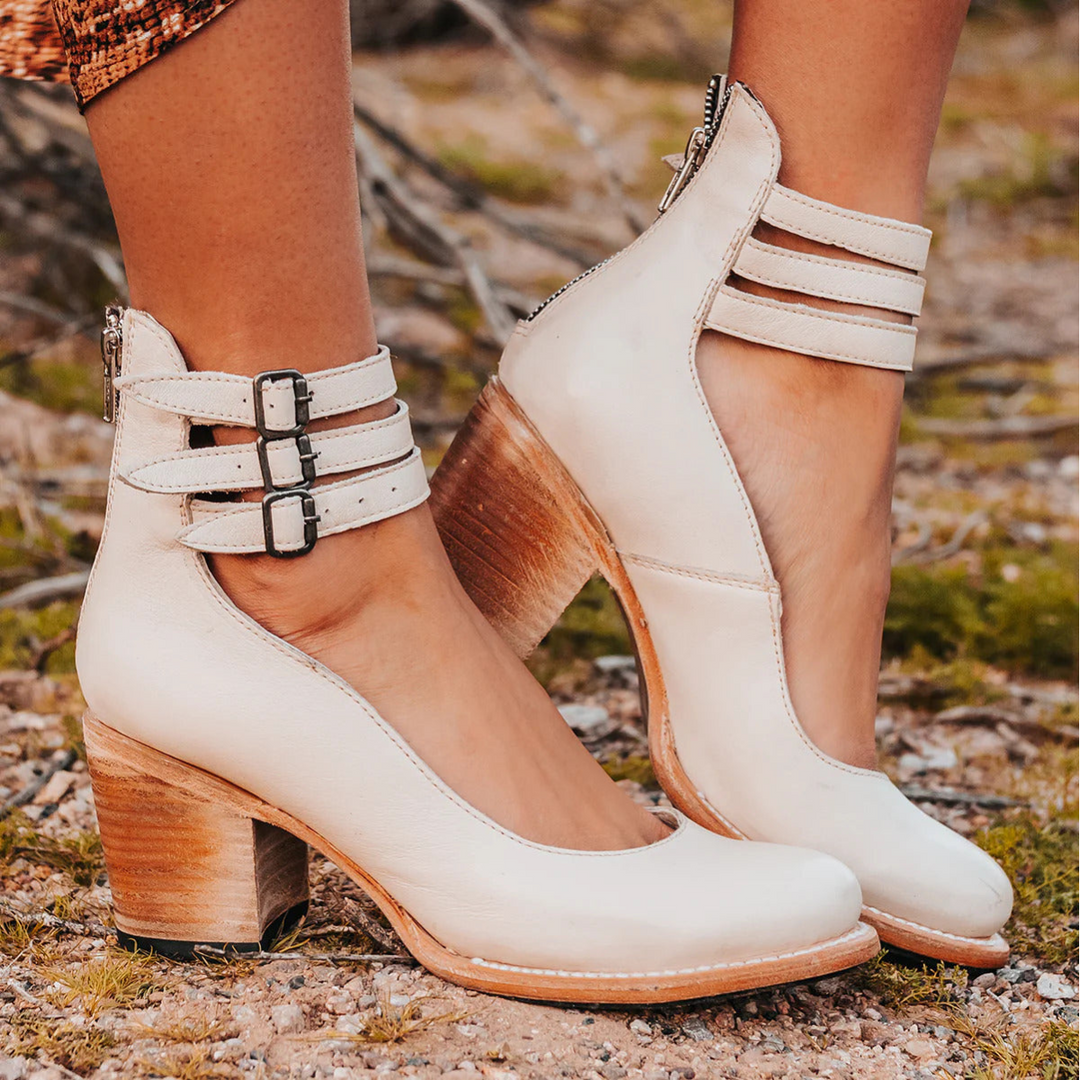 Melodee | Block Heel Ankle Strap Boots For Women