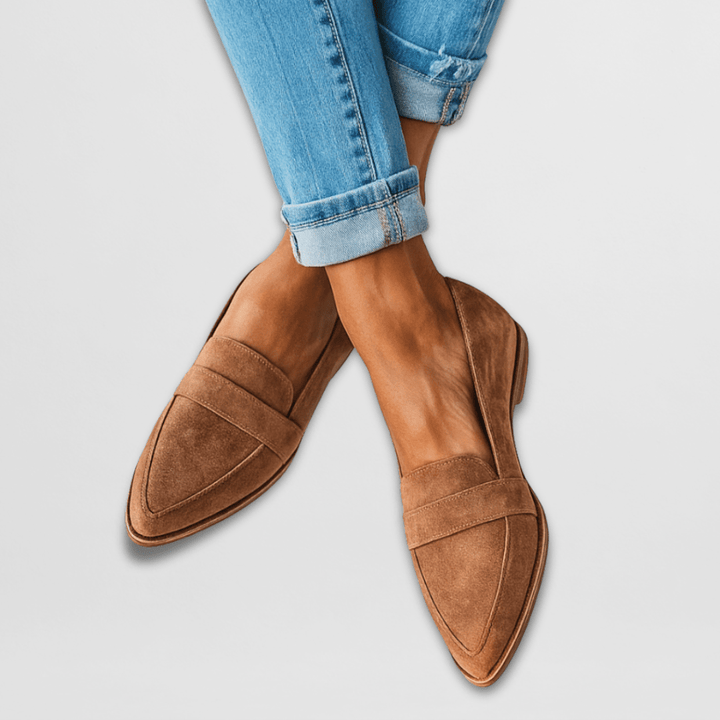 Rania | Suede Pointed Toe Loafers For Women