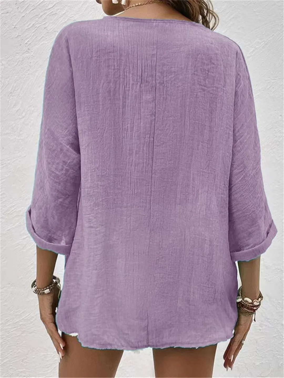 Brooklyn | V-Neck Button-Front Long Sleeve Blouse For Women