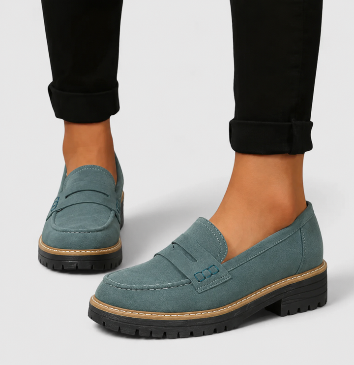 Geraldine | Lug Sole Penny Loafers For Women
