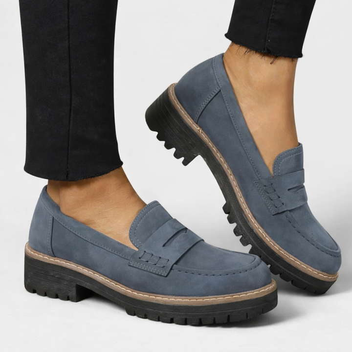 Geraldine | Lug Sole Penny Loafers For Women