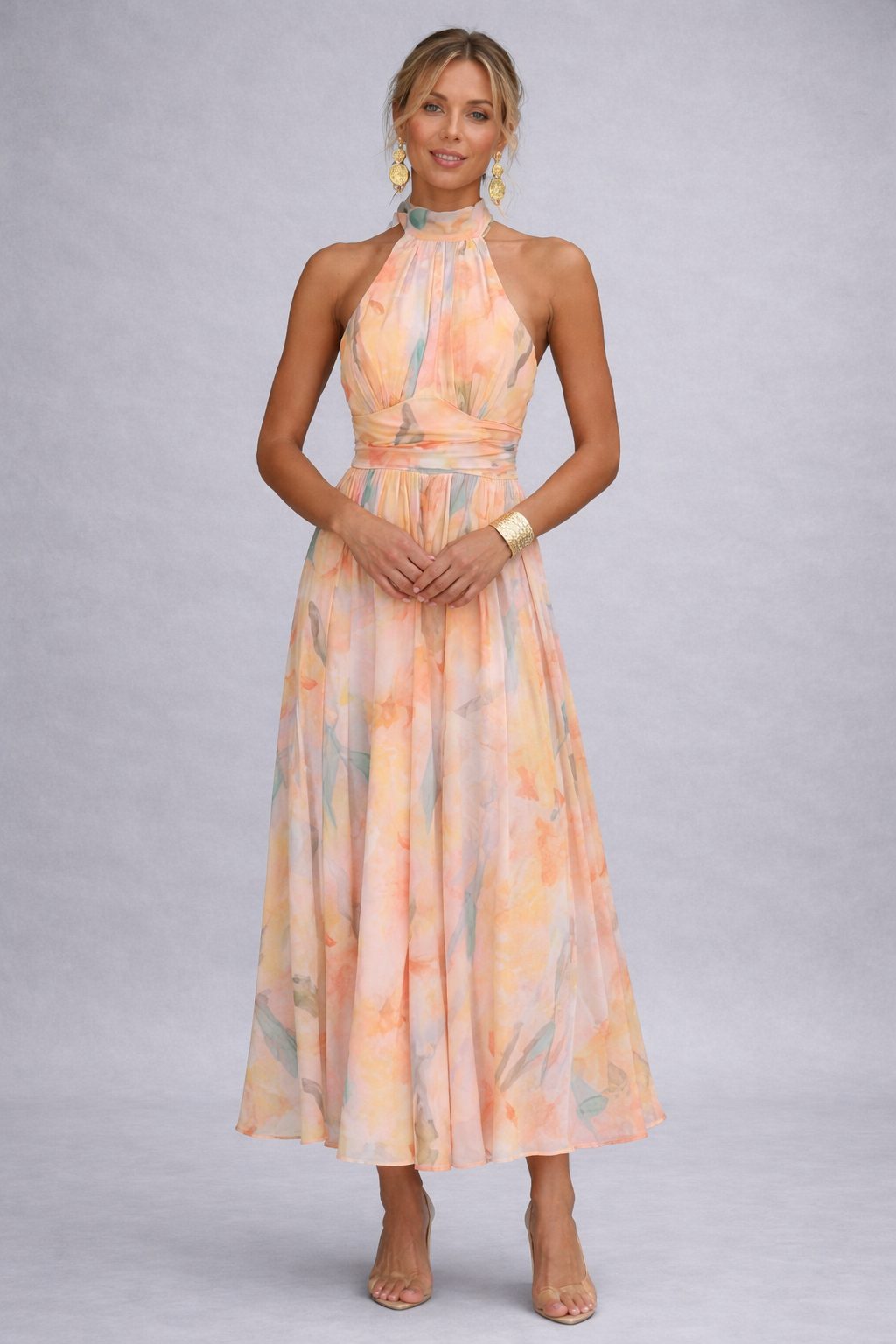 Elena | Pastel Halter Occasion Dress
