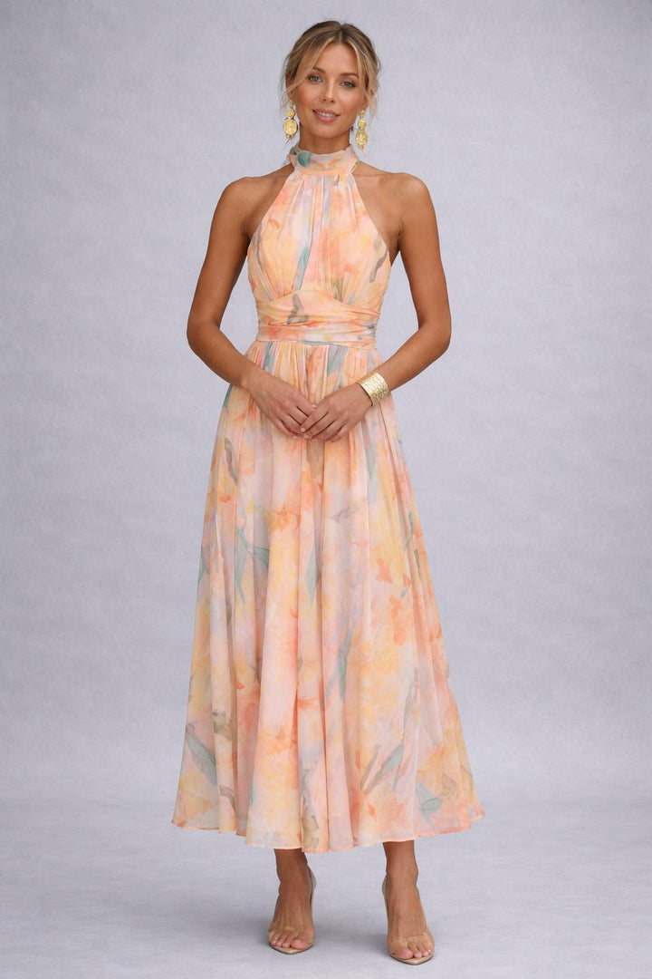 Elena | Pastel Halter Occasion Dress