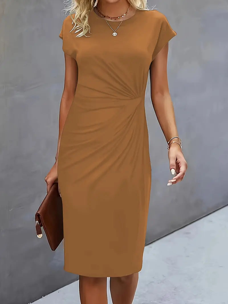 Adelina™ - Stylish Round Neck Dress