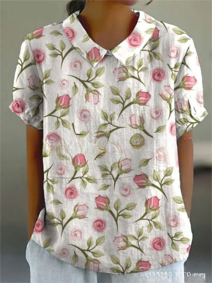 Nahla | Floral Print Blouse With Collar For Women