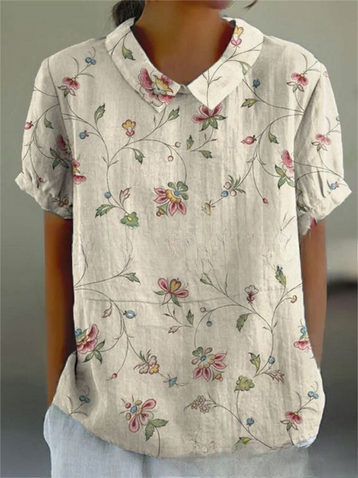 Nahla | Floral Print Blouse With Collar For Women