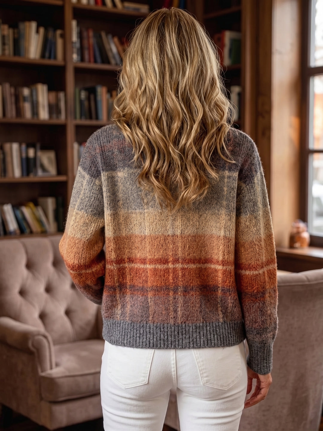 Edith | Autumn Ombre Plaid Cardigan